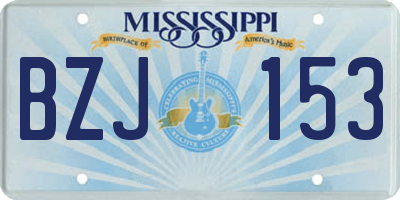MS license plate BZJ153