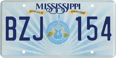 MS license plate BZJ154