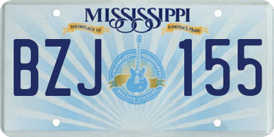 MS license plate BZJ155