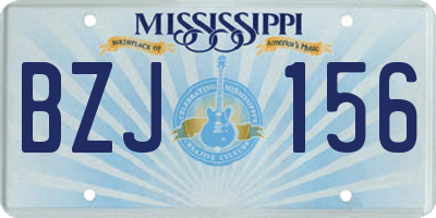 MS license plate BZJ156