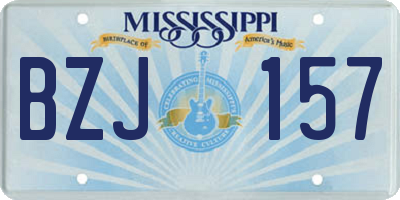 MS license plate BZJ157