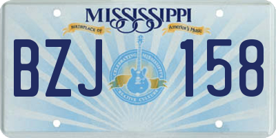 MS license plate BZJ158