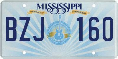 MS license plate BZJ160