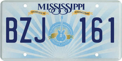 MS license plate BZJ161