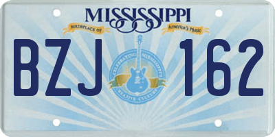 MS license plate BZJ162