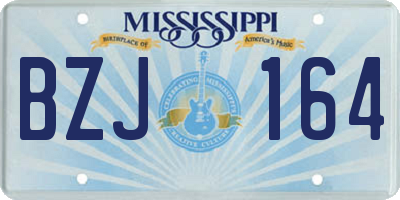 MS license plate BZJ164
