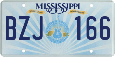 MS license plate BZJ166