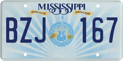 MS license plate BZJ167