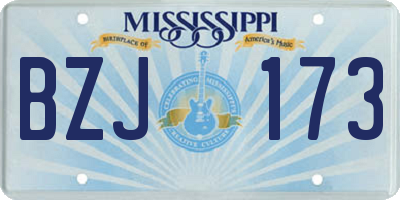 MS license plate BZJ173