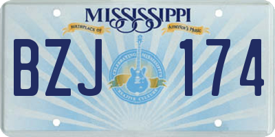 MS license plate BZJ174