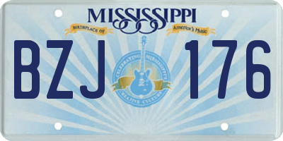 MS license plate BZJ176