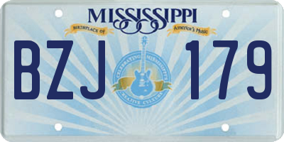 MS license plate BZJ179