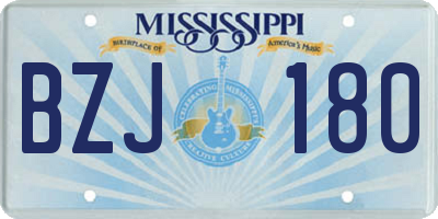 MS license plate BZJ180