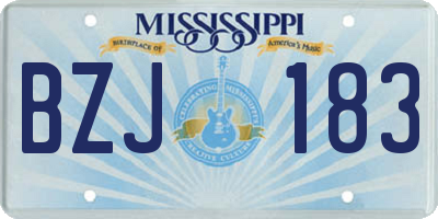 MS license plate BZJ183