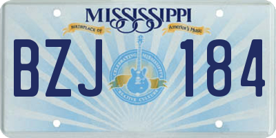 MS license plate BZJ184