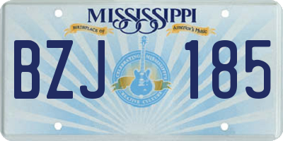 MS license plate BZJ185