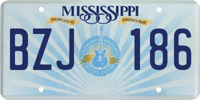 MS license plate BZJ186