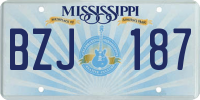 MS license plate BZJ187