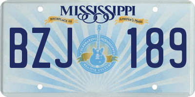 MS license plate BZJ189