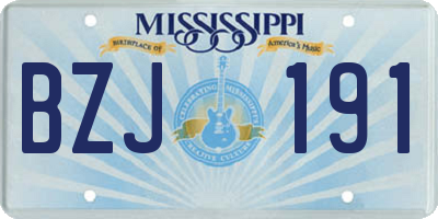 MS license plate BZJ191