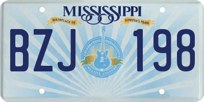 MS license plate BZJ198