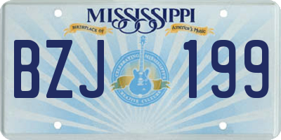 MS license plate BZJ199