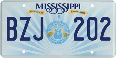 MS license plate BZJ202