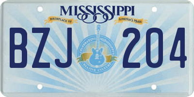 MS license plate BZJ204
