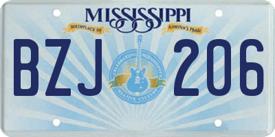 MS license plate BZJ206
