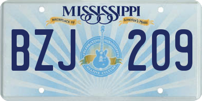 MS license plate BZJ209