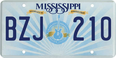 MS license plate BZJ210