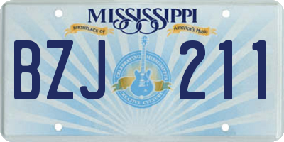MS license plate BZJ211