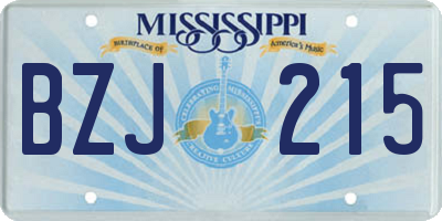 MS license plate BZJ215