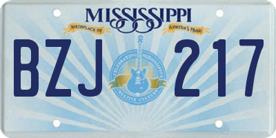 MS license plate BZJ217