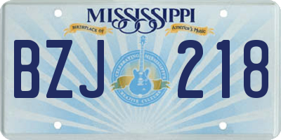 MS license plate BZJ218