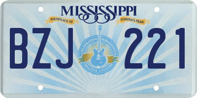 MS license plate BZJ221