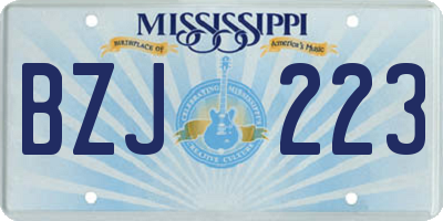 MS license plate BZJ223