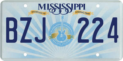MS license plate BZJ224