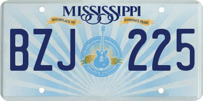 MS license plate BZJ225