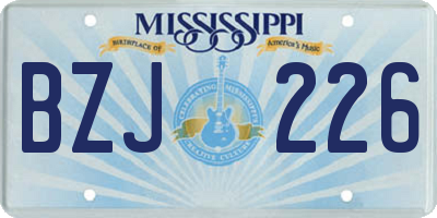 MS license plate BZJ226
