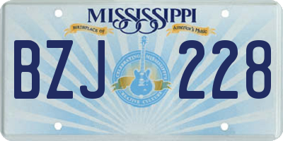 MS license plate BZJ228