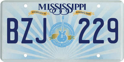 MS license plate BZJ229