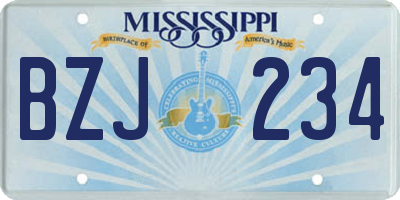 MS license plate BZJ234
