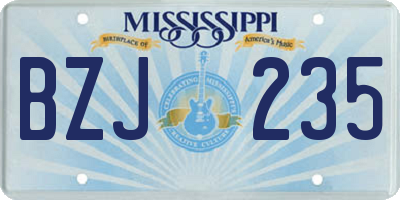 MS license plate BZJ235