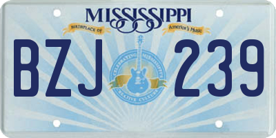 MS license plate BZJ239