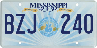 MS license plate BZJ240