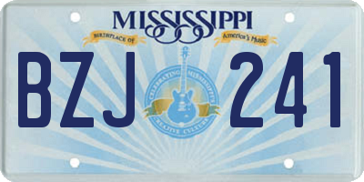 MS license plate BZJ241