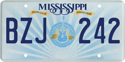 MS license plate BZJ242