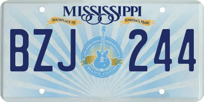 MS license plate BZJ244