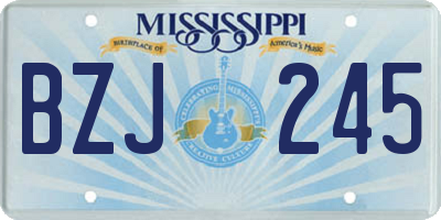 MS license plate BZJ245